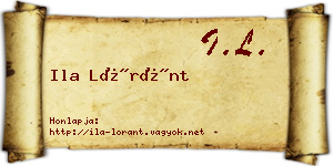 Ila Lóránt névjegykártya
