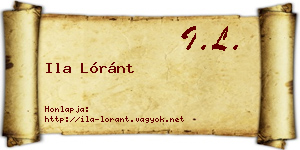 Ila Lóránt névjegykártya